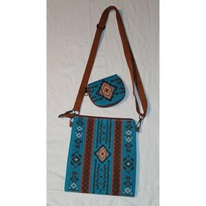 Aztec Teal Crossbody Bag